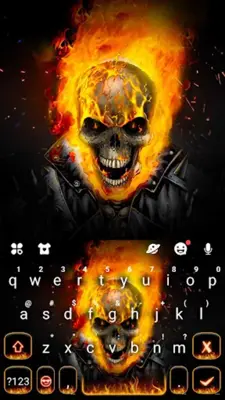 Fiery Ghost Skull Theme android App screenshot 0