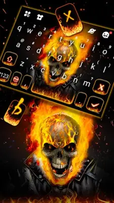 Fiery Ghost Skull Theme android App screenshot 3